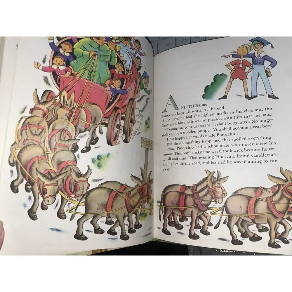 Vintage Dandelion Library Book 2 in 1 Pinocchio & Adventures of Robin Hood 1946